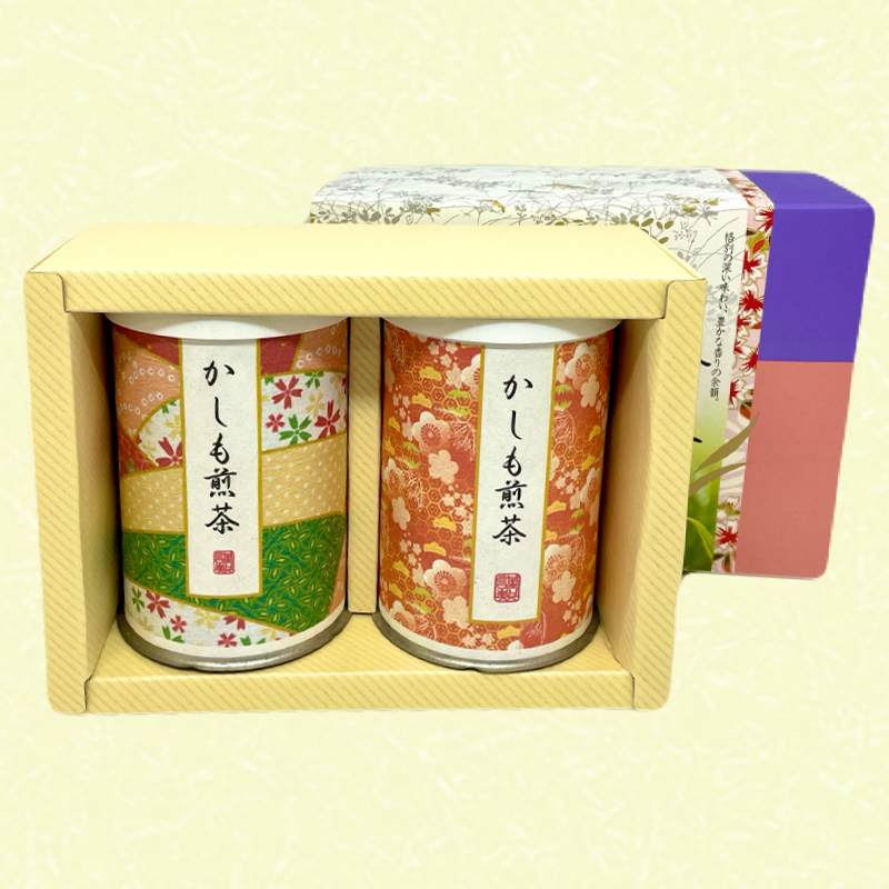 かしも煎茶 2本入り紙缶