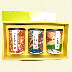 特選かしも茶 紙缶